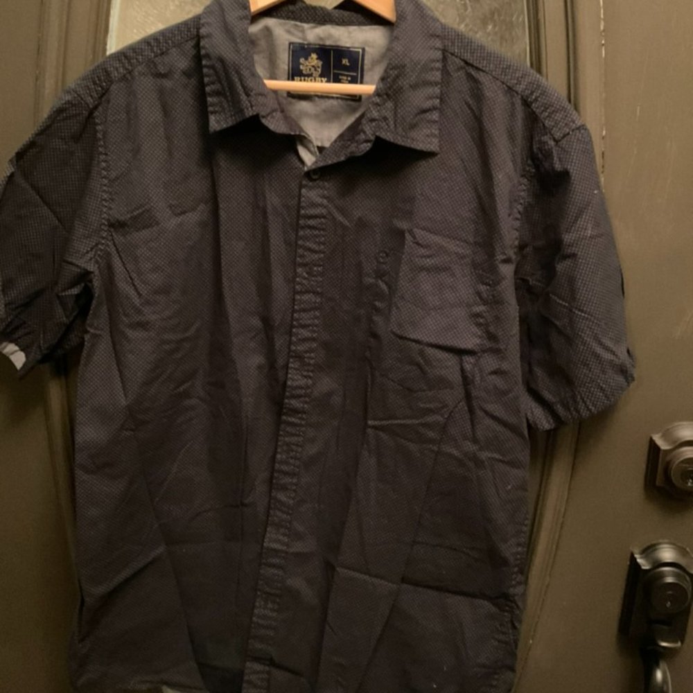 RL Rugby Collar, Button down, Short Sleeve Business Casual Shirt, size XL